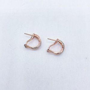 Victoria Townsend 925 Sterling Rose Gold Rose Cut Diamond Earrings